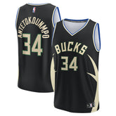 NBA Giannis Antetokounmpo Milwaukee Bucks Fast Break Replica Player Jersey - Statement Edition - Black