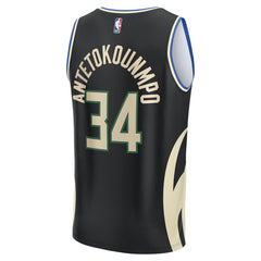 NBA Giannis Antetokounmpo Milwaukee Bucks Fast Break Replica Player Jersey - Statement Edition - Black