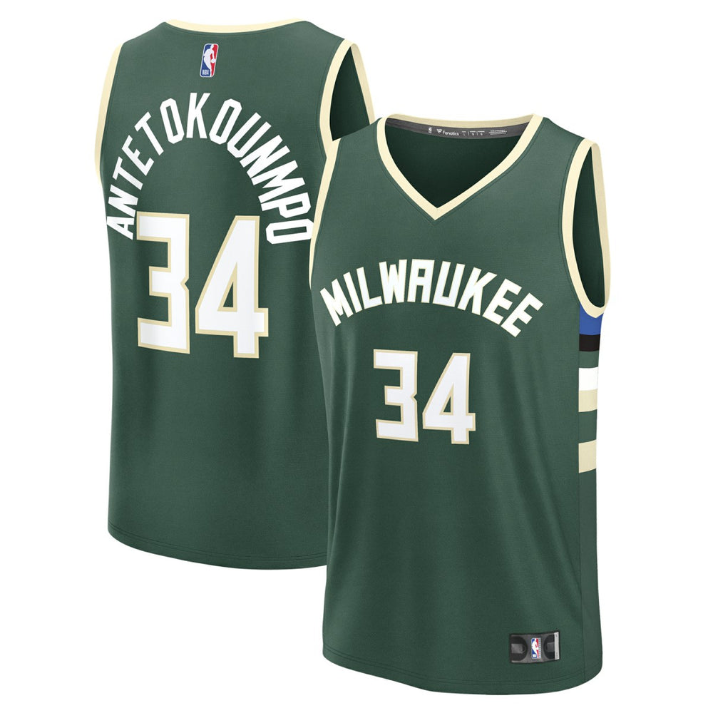 NBA Giannis Antetokounmpo Milwaukee Bucks Youth Fast Break Replica Player Jersey - Icon Edition - Hunter Green