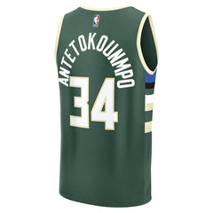 NBA Giannis Antetokounmpo Milwaukee Bucks Youth Fast Break Replica Player Jersey - Icon Edition - Hunter Green