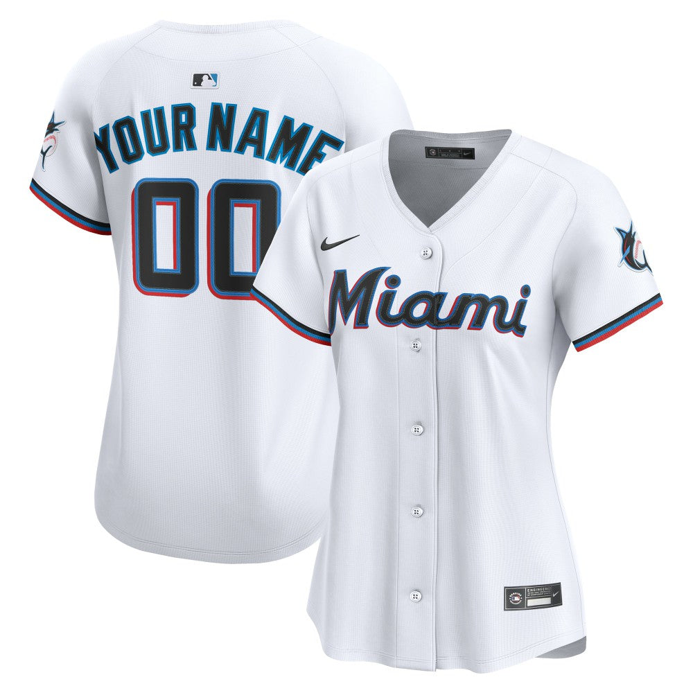 MLB Miami Marlins Nike Women's Home Limited Custom Jersey - White