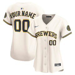 MLB Milwaukee Brewers Nike Women's Home Limited Custom Jersey - Cream