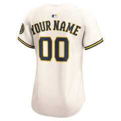 MLB Milwaukee Brewers Nike Women's Home Limited Custom Jersey - Cream