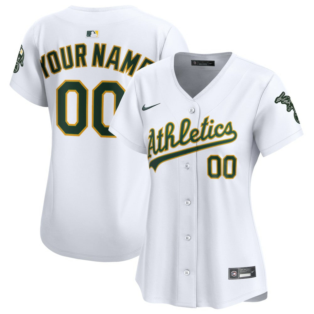 MLB Athletics Nike Women's Home Limited Custom Jersey - White