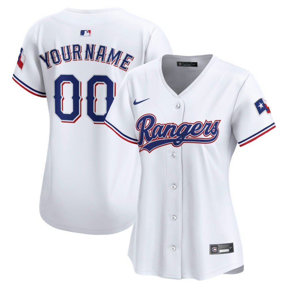 MLB Texas Rangers Nike Women's Home Limited Custom Jersey - White