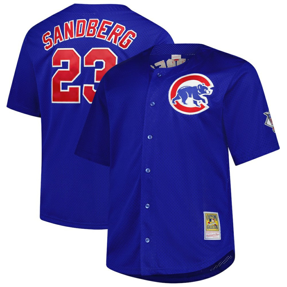 MLB Ryne Sandberg Chicago Cubs Mitchell & Ness Big & Tall Cooperstown Mesh Batting Practice Jersey - Royal