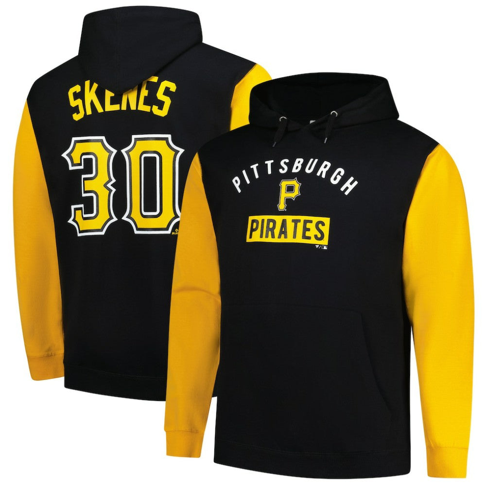 Paul Skenes Pittsburgh Pirates Profile Big & Tall Fleece Pullover Hoodie - Black Hoodies