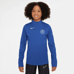 Chelsea Youth 2025/26 Strike Drill Quarter-Zip Dri-FIT Long Sleeve Top Blue