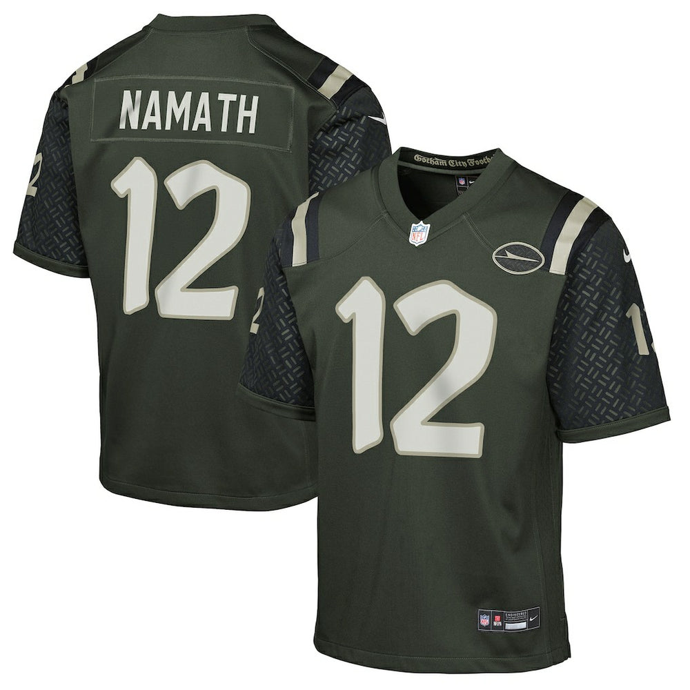 NFL Joe Namath New York Jets Youth 2025 Rivalries Collection Retired Player Game Jersey - Gotham Green