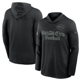 New York Jets 2025 Rivalries Collection Sideline Dri-FIT Long Sleeve Hoodie T-Shirt Black