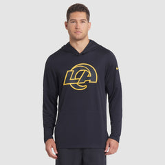 Los Angeles Rams 2025 Rivalries Collection Sideline Dri-FIT Long Sleeve Hoodie T-Shirt Midnight Blue