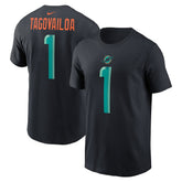 Tua Tagovailoa Miami Dolphins 2025 Rivalries Collection Player Name & Number T-Shirt Pitch Blue