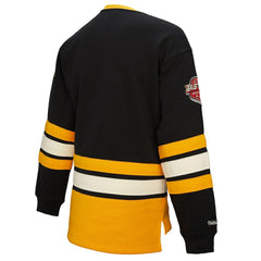 NHL Boston Bruins Mitchell & Ness Women's Heritage Lace-Up Pullover Sweatshirt - Black