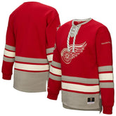 NHL Detroit Red Wings Mitchell & Ness Women's Heritage Lace-Up Pullover Sweatshirt - Red