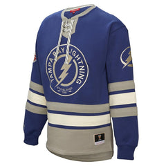 NHL Tampa Bay Lightning Mitchell & Ness Women's Heritage Lace-Up Pullover Sweatshirt - Blue