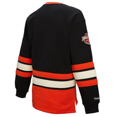 NHL Philadelphia Flyers Mitchell & Ness Women's Heritage Lace-Up Pullover Sweatshirt - Black