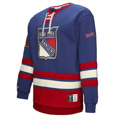 NHL New York Rangers Heritage Lace-Up Pullover Sweatshirt - Royal