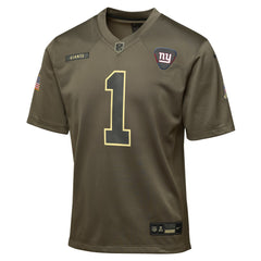 NFL Malik Nabers New York Giants Youth 2025 Salute to Service Game Jersey - Olive