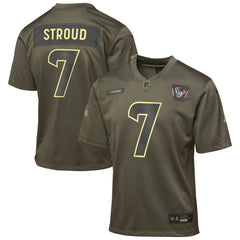 NFL C.J. Stroud Houston Texans Youth 2025 Salute to Service Game Jersey - Olive