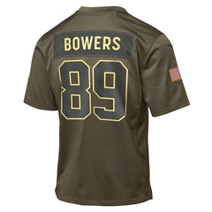 NFL Brock Bowers Las Vegas Raiders Youth 2025 Salute to Service Game Jersey - Olive