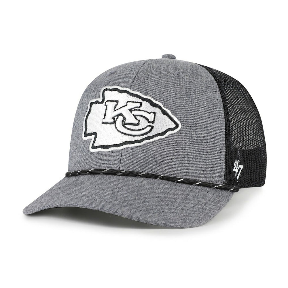 Kansas City Chiefs '47 Carbon Rope Trucker Adjustable Hat Heather Charcoal