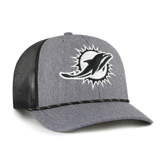 Miami Dolphins '47 Carbon Rope Trucker Adjustable Hat Heather Charcoal