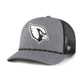 Arizona Cardinals '47 Carbon Rope Trucker Adjustable Hat Heather Charcoal
