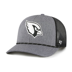 Arizona Cardinals '47 Carbon Rope Trucker Adjustable Hat Heather Charcoal