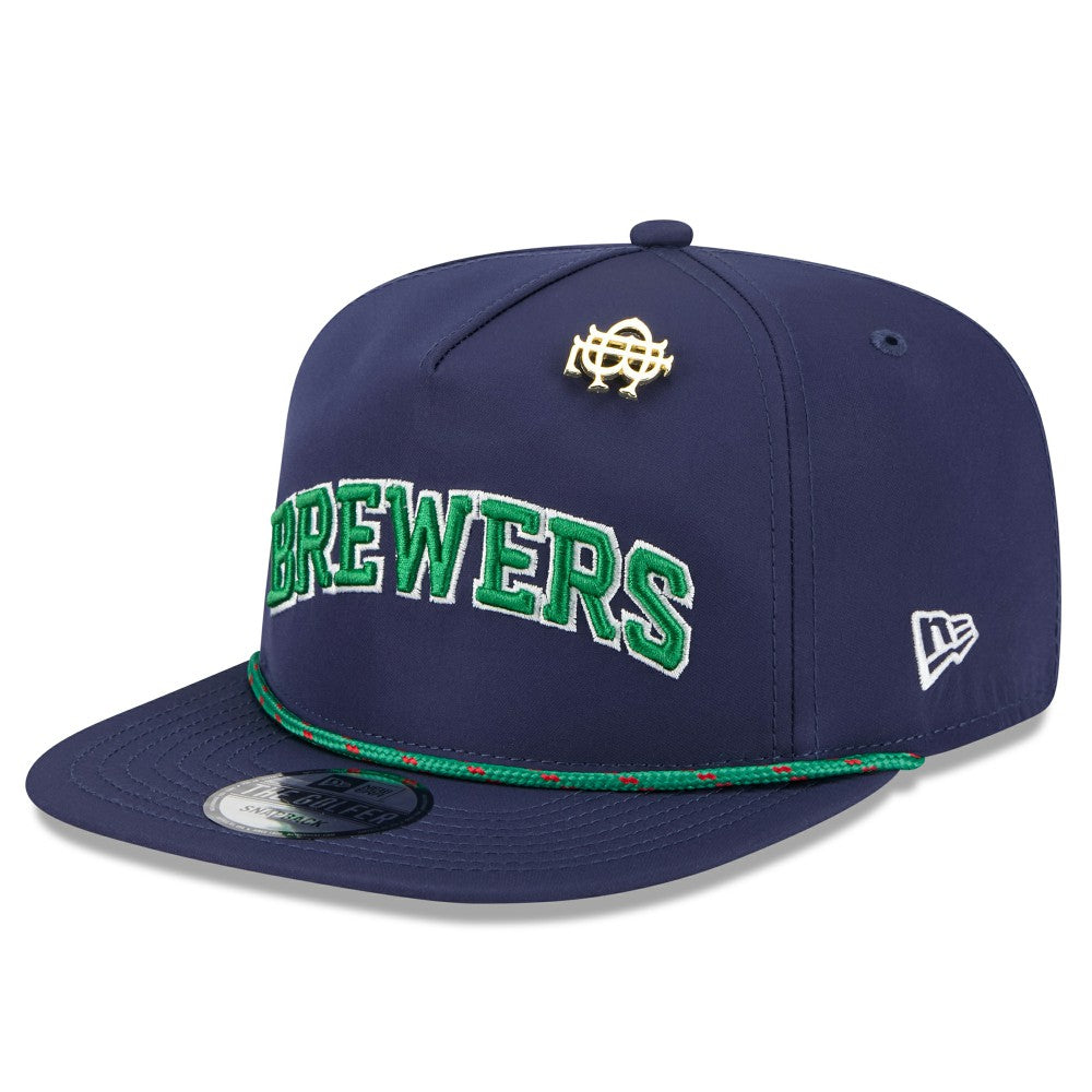 Milwaukee Brewers New Era 2025 Big League Chew Golfer Snapback Hat - Navy Hats