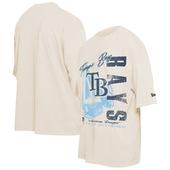 Tampa Bay Rays New Era Cooperstown Collection Oversized Throwback Distressed T-Shirt - Cream T-shirts