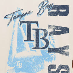 Tampa Bay Rays New Era Cooperstown Collection Oversized Throwback Distressed T-Shirt - Cream T-shirts