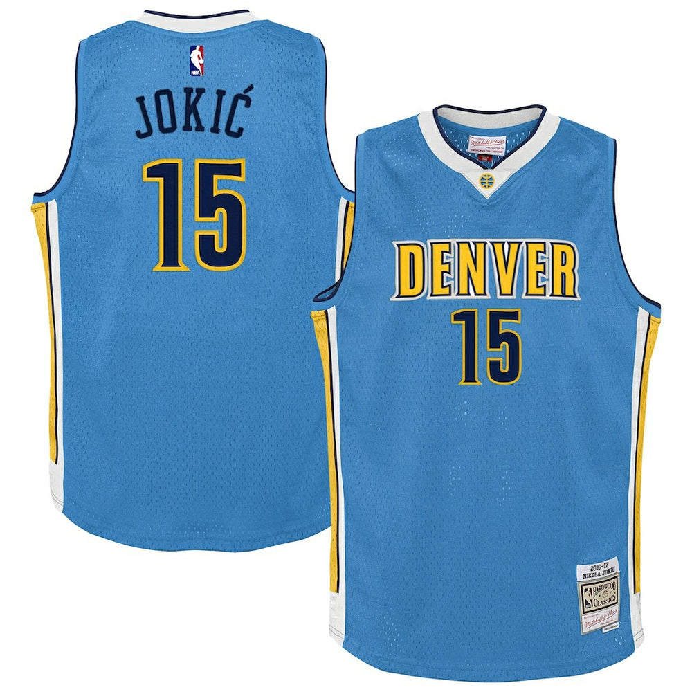 NBA Nikola Jokic Denver Nuggets Youth 2016/17 Hardwood Classics Swingman Jersey sale - Light Blue
