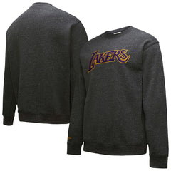Los Angeles Lakers Black Out Collection Snow Washed Vintage Logo Pullover Sweatshirt Black