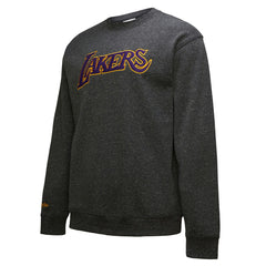 Los Angeles Lakers Black Out Collection Snow Washed Vintage Logo Pullover Sweatshirt Black