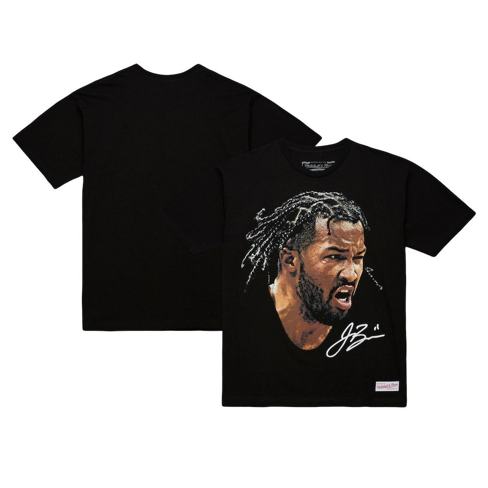 Jalen Brunson NBA Unisex Real Big Face Player T-Shirt Black