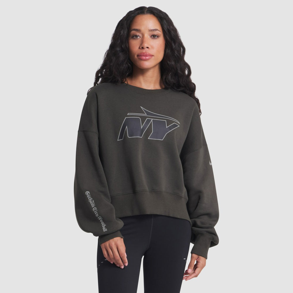 New York Jets Women's 2025 Rivalries Collection Oversized Phoenix Fleece Sweatshirt Gotham Green
