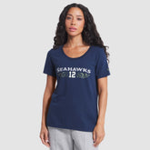 Seattle Seahawks Women's 2025 Rivalries Collection Slub Dri-FIT T-Shirt College Navy