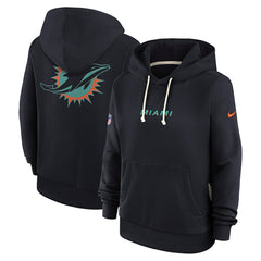 Miami Dolphins Women's 2025 Rivalries Collection Standard Issue Sideline Dri-FIT Hoodie Pitch Blue