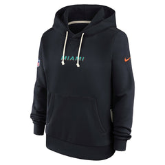 Miami Dolphins Women's 2025 Rivalries Collection Standard Issue Sideline Dri-FIT Hoodie Pitch Blue