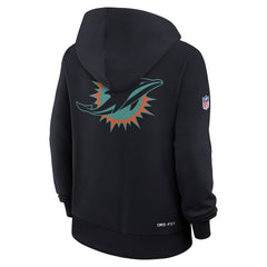 Miami Dolphins Women's 2025 Rivalries Collection Standard Issue Sideline Dri-FIT Hoodie Pitch Blue