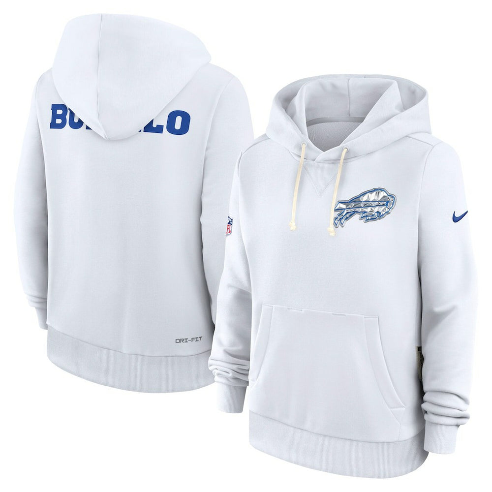 Buffalo Bills Women's 2025 Rivalries Collection Standard Issue Sideline Dri-FIT Hoodie White