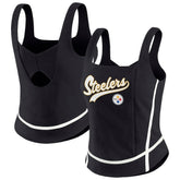 Pittsburgh Steelers WEAR by Erin Andrews Women's Square Neck Tank Top Black