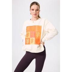 San Francisco Giants Terez Women's Technicolor Oversized Pullover Sweatshirt - Cream Pullover