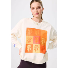 San Francisco Giants Terez Women's Technicolor Oversized Pullover Sweatshirt - Cream Pullover