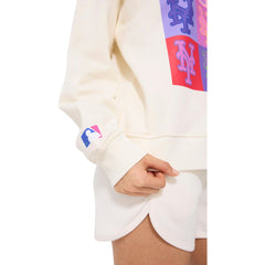New York Mets Terez Women's Technicolor Oversized Pullover Sweatshirt - Cream Pullover