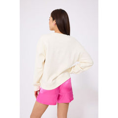 Los Angeles Dodgers Terez Women's Technicolor Oversized Pullover Sweatshirt - Cream Pullover