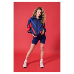 Philadelphia Phillies Terez Women's Ripstop Chevron Quarter-Zip Pullover - Navy Pullover