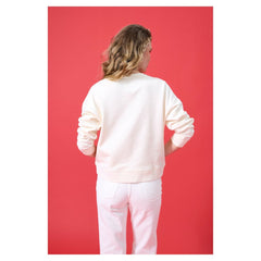 New York Yankees Terez Women's Oversized Gemstone Logo Sweatshirt - Cream Sweatshirts