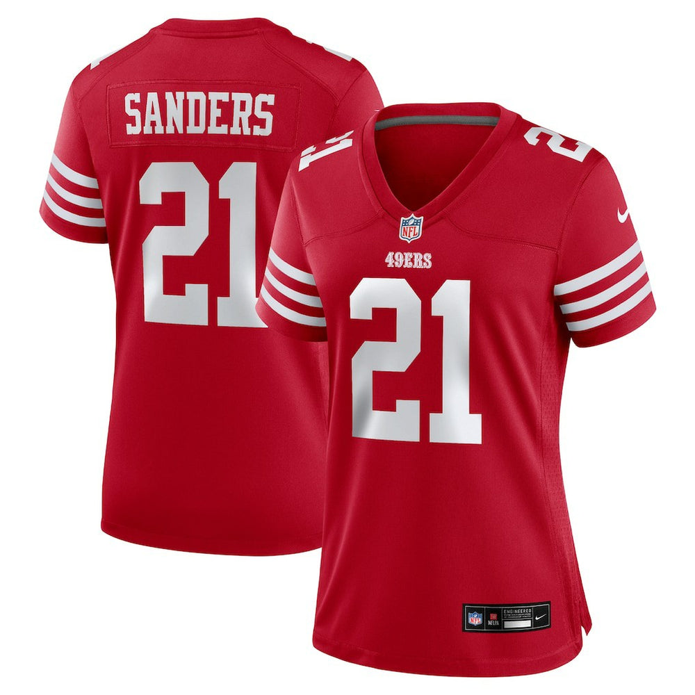 NFL Deion Sanders San Francisco 49ers Women's Retired Player Game Jersey - Scarlet