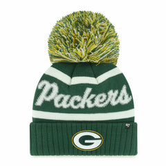 Green Bay Packers '47 Women's Spirited Cuffed Knit Hat with Pom Green
